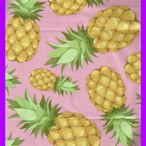 Hawaiian Pineapple Print Poly Mailer Bags, 10 x 13 Inch, Suitable For USPS Mailings, Pink Yellow, Fresh Fruit, Bags Pk of 10, Self Adhesive