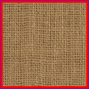 May include: Close-up of a brown burlap fabric with a woven texture.