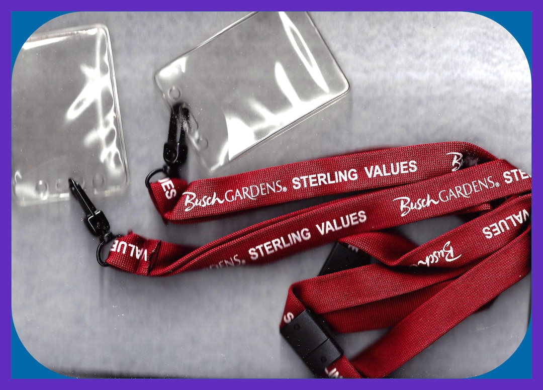 BUSCH GARDENS Lanyard Holds Pass & Papers Sterling Values Etsy