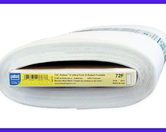 Pellon 72F Stabilizer Peltex II, Polyester Interfacing, Ultra Firm, 20 Inch Wide, 2 Sided Fusible, White, Stiffening Back, Postcards, Sewing