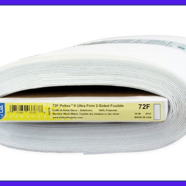 Stabilisateur Pellon 72F Peltex II, entoilage polyester, ultra ferme, 20 pouces de large, thermocollant 2 faces, blanc, dos raidissant, cartes postales, couture