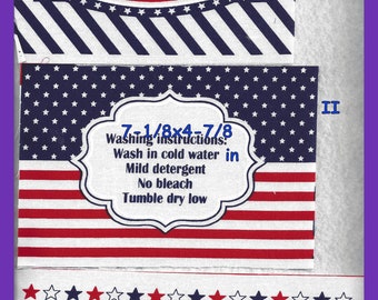 QUILT LABELS, Made By, US Service, Care Instructions, Last Set of 4, Red White Blue, Varied Sizes, Sewing Quilts, Gifting Heirlooms