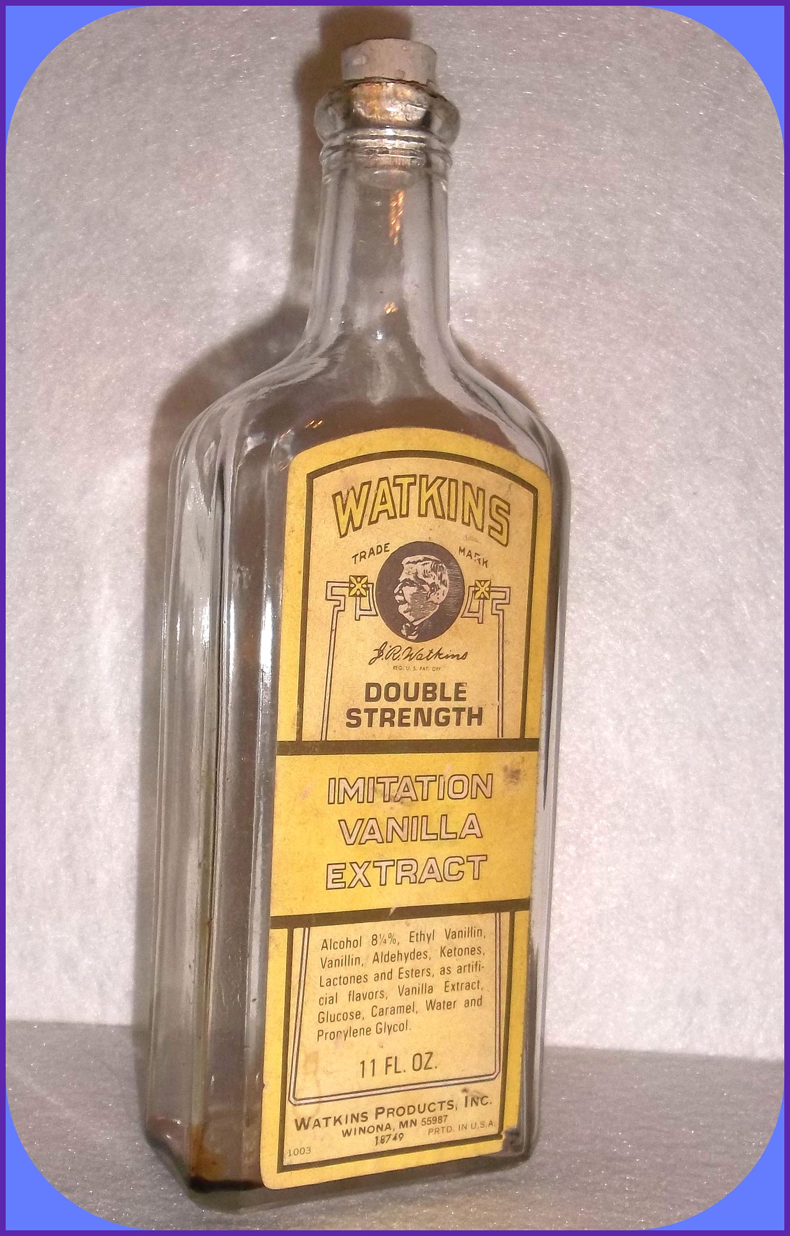 Vintage WATKINS Bottle Double Strength Vanilla Extract Cork Etsy