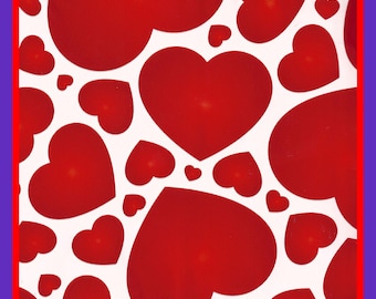 Big Red Heart Print Poly Mailer Bags, 10 x 13 Inch, Suitable For USPS Mailings, Red & White, Love Bags Pk of 15, Self Adhesive