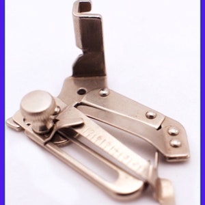 Vintage Singer Sewing Machine Low Shank Adjustable Hemmer Foot 35931, Fits 15, 66, 99, 127, 128, 185, 192, 201, 221, 222K Featherweight,