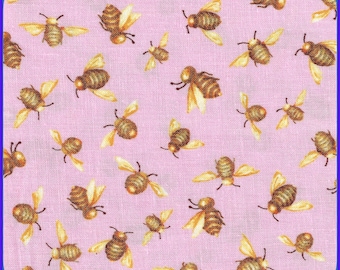 Save The Bees, Honey Bee Cotton Quilting Fabric, Windham Fabrics, Quilts, Pillow Cases, Doll Clothes, Child Dress, 18 or 36 Inch Choice