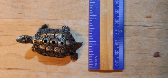 Vintage Solid Brass Turtle Figurine, Turtle Lover… - image 3