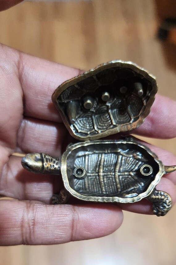 Vintage Solid Brass Turtle Figurine, Turtle Lover… - image 7