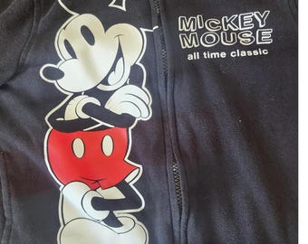 Vintage Micky Maus Kind Schwarz Hoodie alle Zeit klassische Disney Zipper SZ Vintage Kleidung