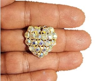 Vintage Rhinestone Heart Pendant Necklace: Costume Jewelry