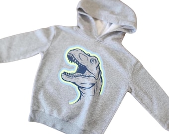Sudadera con capucha de dinosaurio vintage para niño, talla 4T