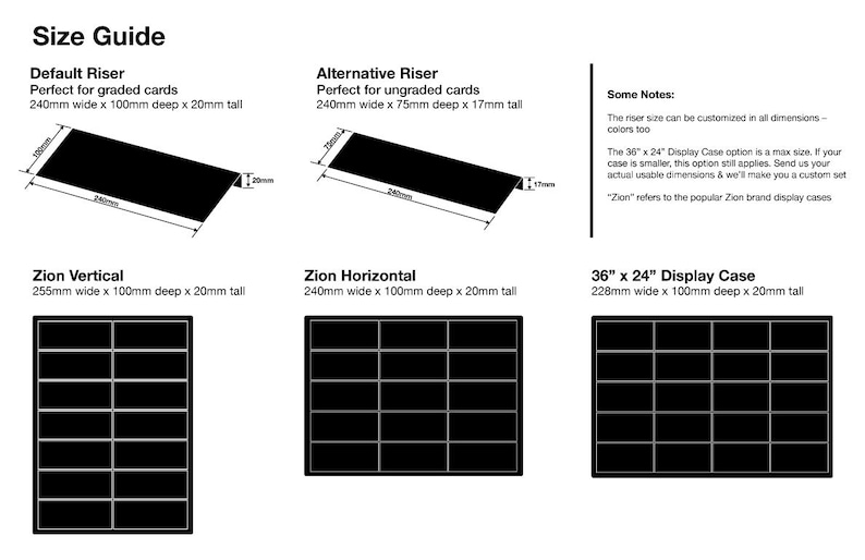 OP TCG Card Display Risers for Zion & Any Display Cases: Customize ...