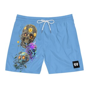Crypto Skull Shorts - Crickets Series (BLUE MID LENGTH)