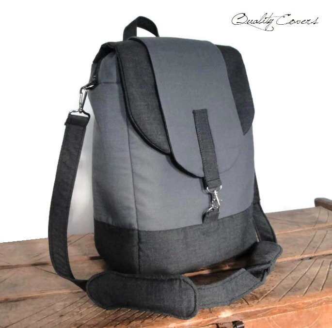 Customizable laptop bag / Dark and Medium gray / Convertible Etsy