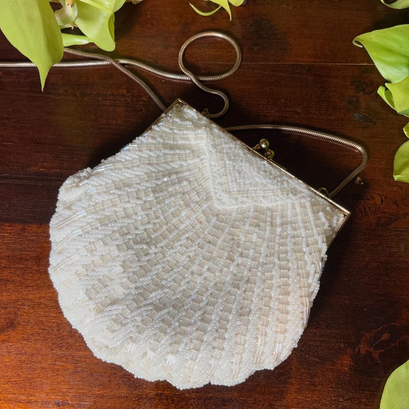 Vintage White Shell Purse - Etsy