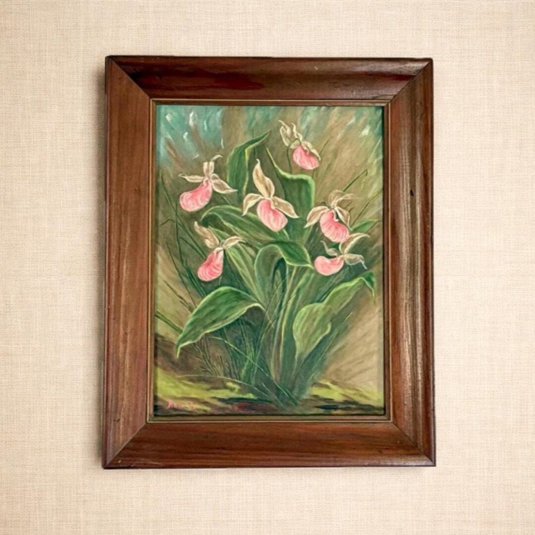 Original Oil Painting Framed Signed Floral Still Life Signed Vintage ...