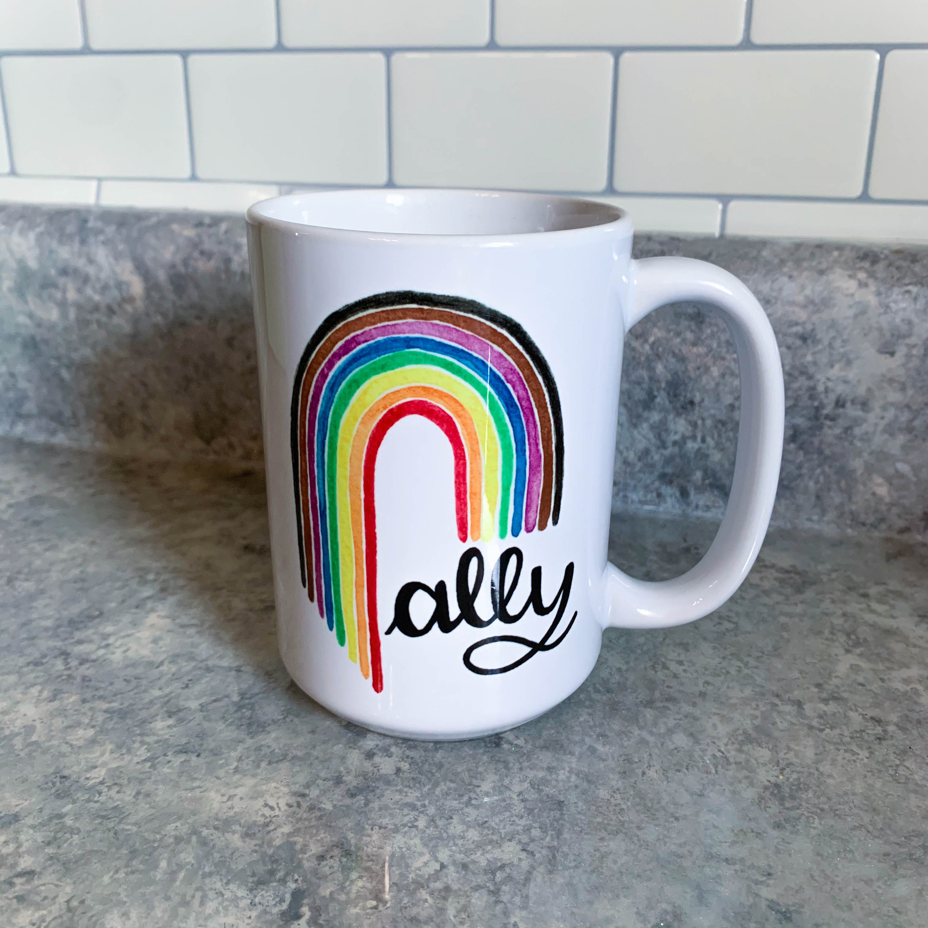 Ally Rainbow Mug Proceeds Donated to LGBTQ Nonprofit Org Etsy.de