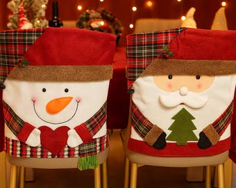 Santa Claus & Snowman chair cover
