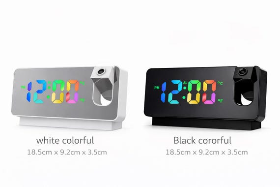 Rainbow LED Digital Alarm Clock With Temperature Display - Etsy