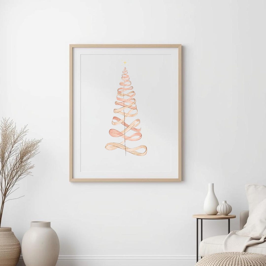 Pink Ribbons Tree Inside Pink Christmas Ribbon Tree Clipart: Feminine Tree (PNG, JPG Digital ...