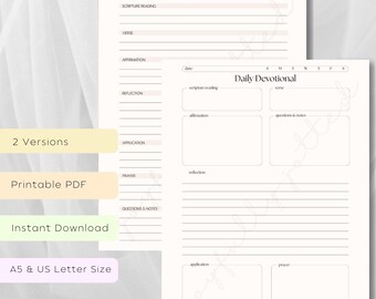 Daily Devotional Template Printable & Digital  (PDF Download)