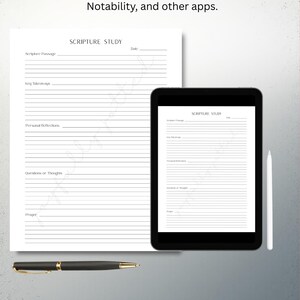 Scripture Study Notes Template Printable & Digital (PDF Download) image 3