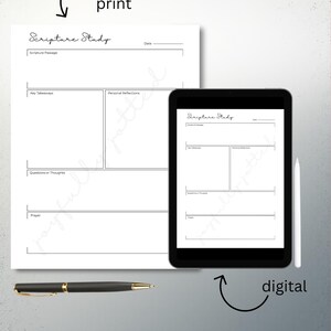 Scripture Study Notes Template Printable & Digital (PDF Download) image 2