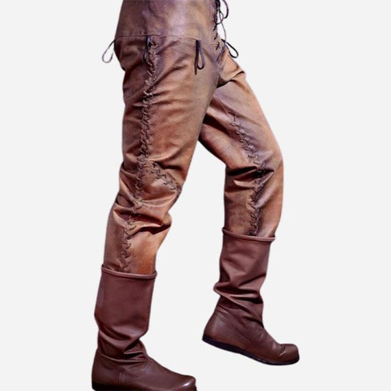 Handmade Viking Leather Pants | Norse LARP Renaissance Costume