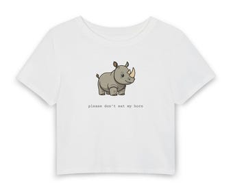 Por favor, no te comas mi cuerno (Camiseta) / Linda ilustración de rinoceronte