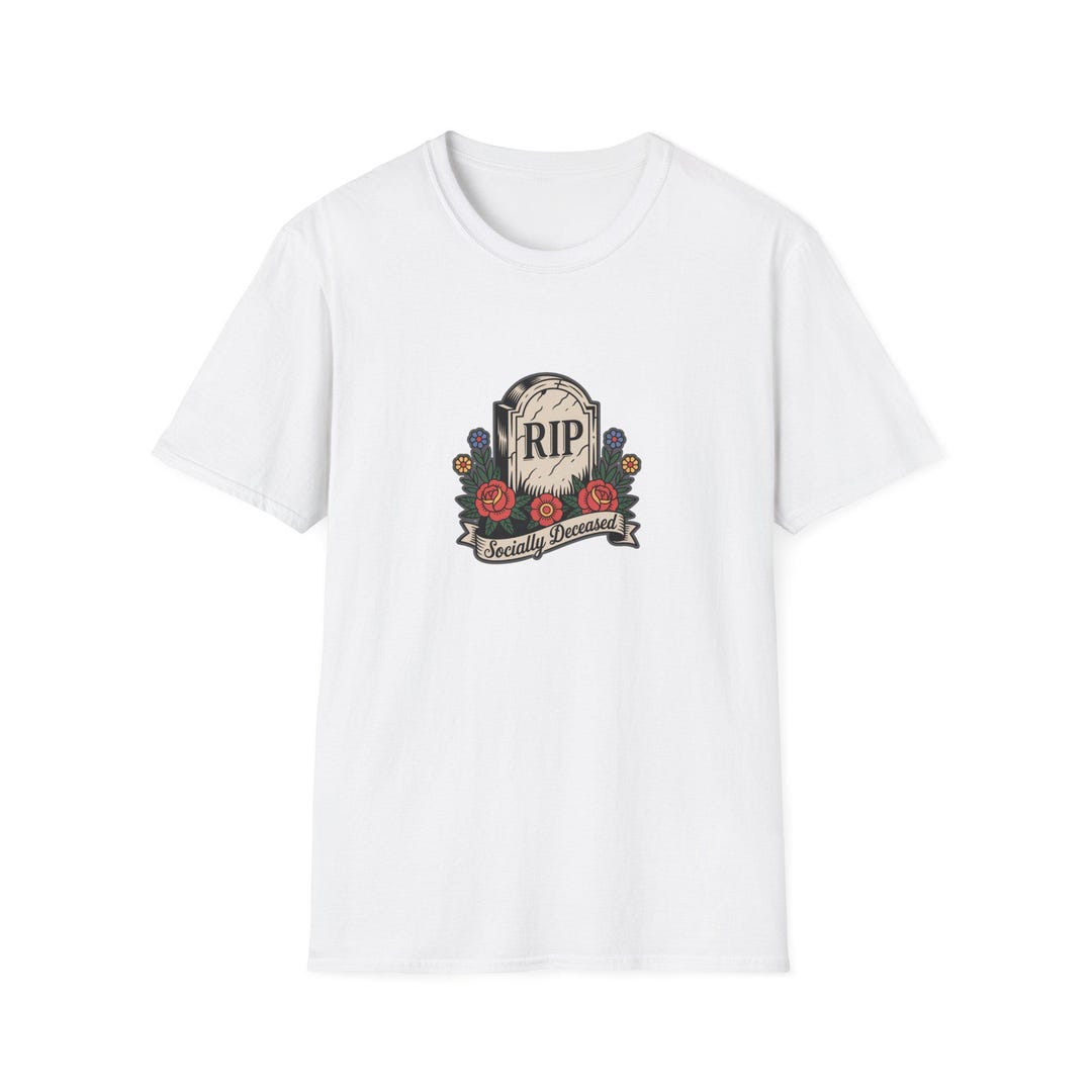 Rip Roses RIP Tombstone With Roses T-shirt | Socially Deceased Funny Gothic Tee ...