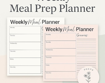 Weekly Meal Planner | Printable PDF | Digital Download PDF