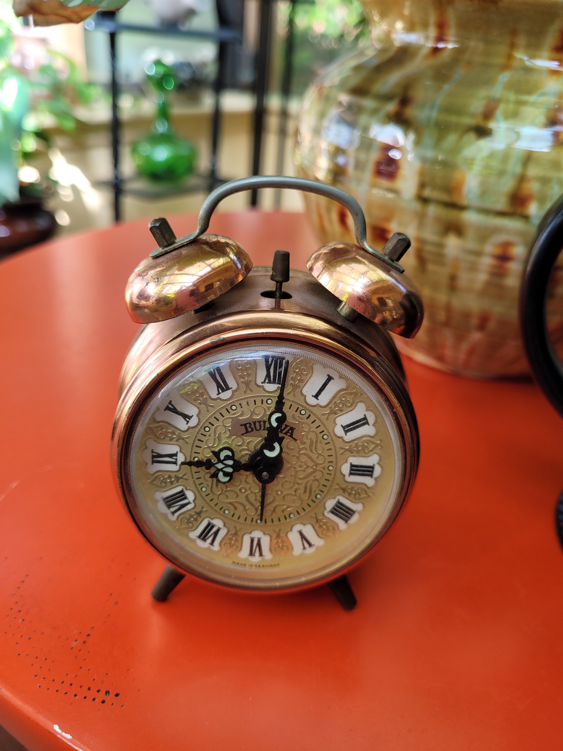 Bulova Vintage Alarm Clock. Back to the Future BTTF. Copper. Very
