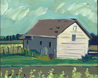 Nebraska Farmhouse, Original Painting, Art