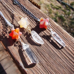 Magickal carnelian Merkaba star sacred geometry necklace pendulum