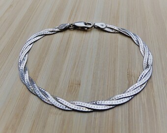 Vintage Italian herringbone bracelet