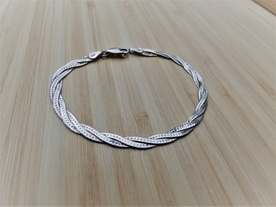 Vintage Italian herringbone bracelet - image 3