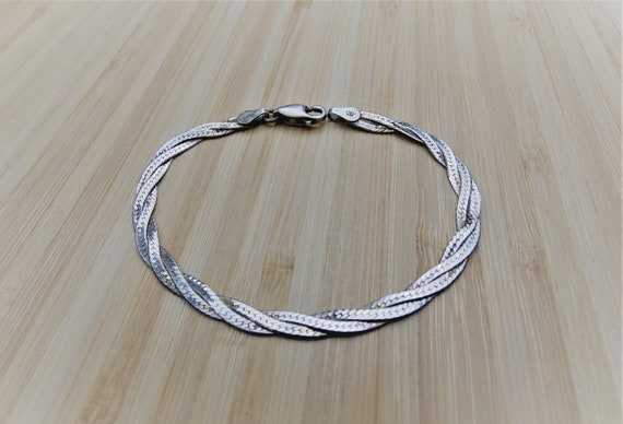 Vintage Italian herringbone bracelet - image 1