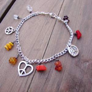 Peace and Calming to the lower chakras charm anklet or bracelet