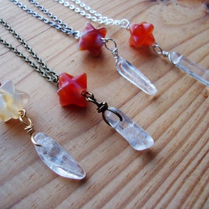 Magickal carnelian Merkaba star sacred geometry necklace pendulum