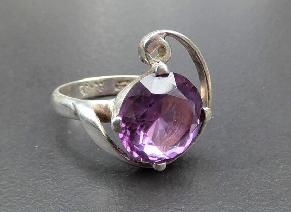 1970s Vintage Taxco Perlita amethyst sterling sta… - image 2