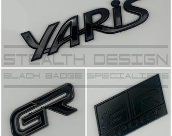 Toyota Yaris GR Sport Gloss Black Badge Set Kit Emblem