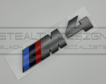 Badge arrière BMW M4 gris satiné auto-adhésif