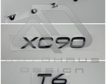 Kit complet de badges noirs Volvo XC90 T6 Blackout Stealth arrière