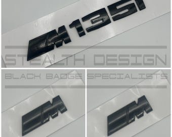 BMW M135 M135i F20 Black Badge Rear & Wing Set Full Black Emblem