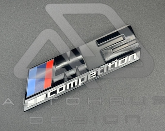 Badge BMW M2 Competition noir brillant sur la calandre