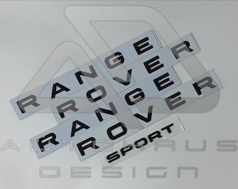 Insigne avec inscription Range Rover Sport noir brillant mat à l'avant et à l'arrière rouge Sport HSE