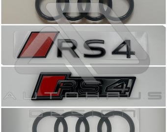 Kit complet de badges noirs pour Audi RS4 B9 Facelift Prefacelift, calandre d'ailes avant et arrière occultantes