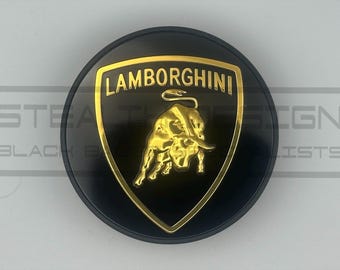 Lamborghini Centre Center Cap Gloss Black  Badge Emblem Replacement For Wheels Huracan Gallardo Murcielago 470 601 147