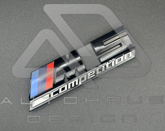Insigne de calandre noire brillante BMW M5 Competition, noir brillant