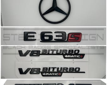 Mercedes Benz W213 E63S AMG E Class Saloon  Black Badge Set Turbo V8 Bi-Turbo 4 Matic Star Emblem